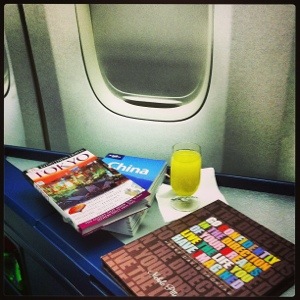 My fabulous Erin Condren iPad Folio along with a delicious mimosa & travel guides!
